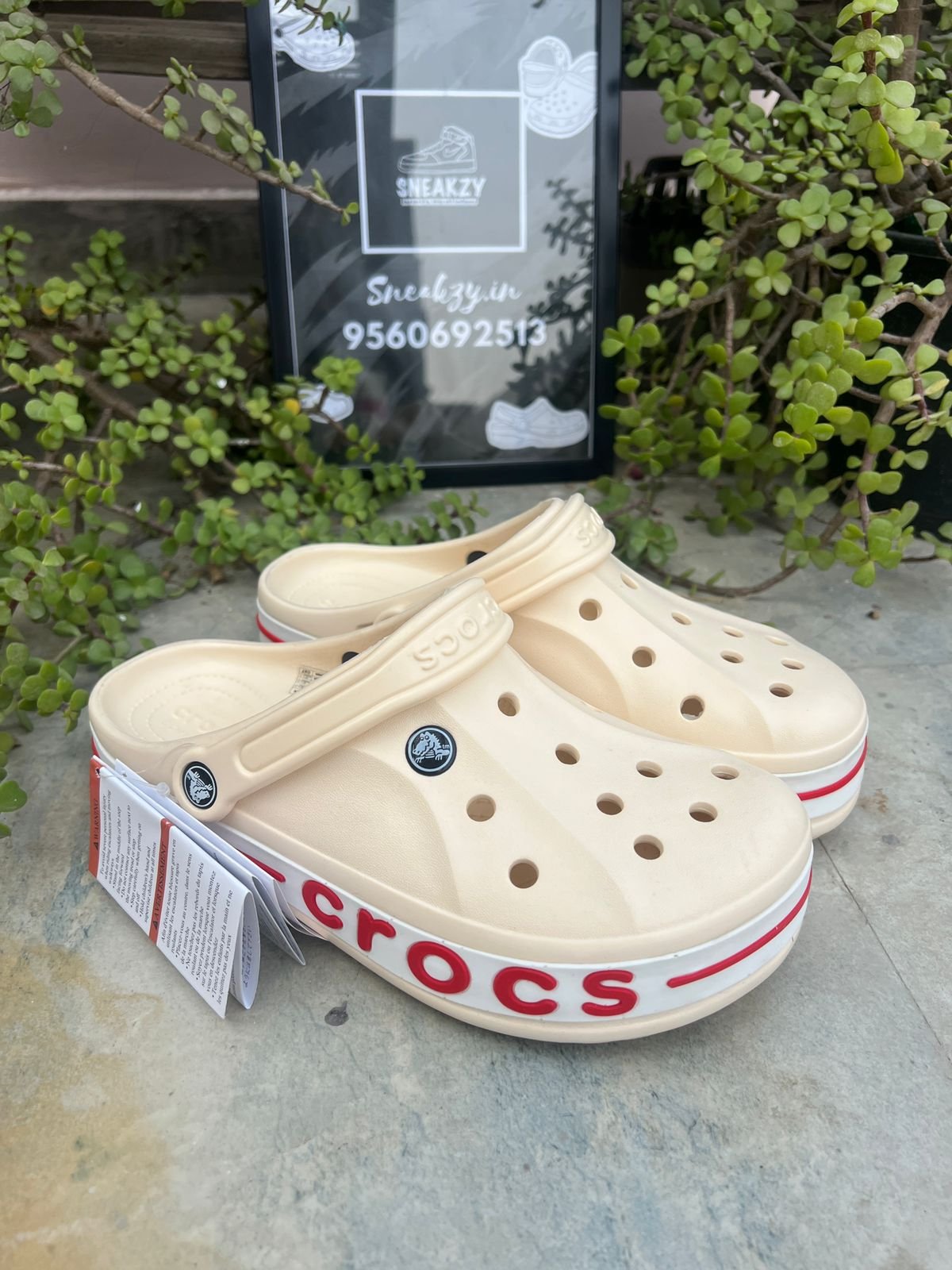 Crocs Bayaband clogs (Cream-Red)