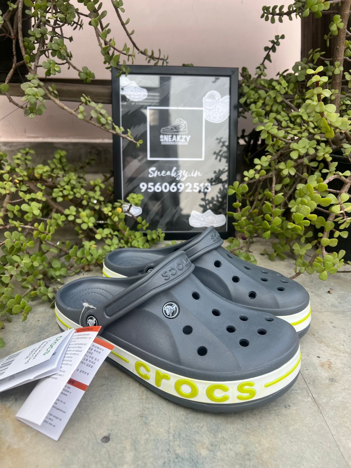 Crocs Bayaband clogs (Grey/Lime)